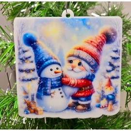 Gnome Snowman Winter Wonderland Ornament