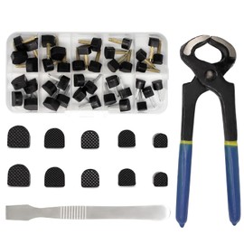 MHBH High Heel Replacement Tips, Shoe Heel Repair - 20 Pairs Heel Caps with Removal Pliers, U Shape Shoe Heel Repair Kit for Women's Shoes, 5 sizes (8-12mm), Pin 2.5mm and 3mm, Black