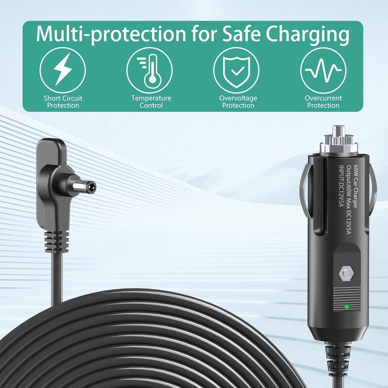 Replacement for Shark FlexBreeze Fan On-The-go 12V Car Charger Compatible