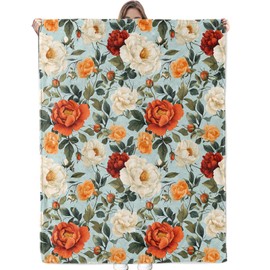 Bidesk - Manta floral colorida – Manta de franela ultra suave y acogedora, cálida, ligera y mullida, perfecta para cama, sofá, viajes y uso al aire última intervensión, para hombres, mujeres y adultos
