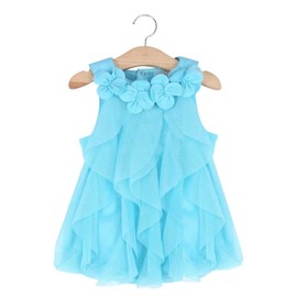 WZSYGDTC 0-24 Months Baby Party Dress Infant Girls One-Piece Romper Jumpsuit (Blue, 12-18 Months)
