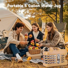 ASIEIT 5 Gallon Camping Water Container with Spigot Portable Camping Water Jug BPA Free Water Storage Containers Leak-Proof Water Tank Emergency Water Storage for RV Outdoor Hiking Picnic, Yellow