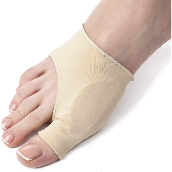 Bunion Corrector and Bunion Relief Sleeve - Medium (W 7-9.5, M 6-8.5), 2-Pack, Gel Pad - Hallux Valgus and Shoe Friction Protector - Elastic Bootie Guard, Shield, Cushion