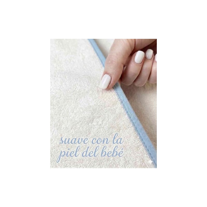 Toalla con Capucha para Bebé 100% Algodón 74x96 cm Azul