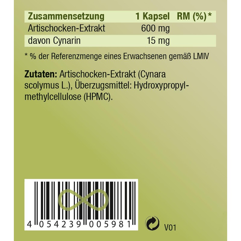 KOPP Vital® Artichoke Extract, 90 Capsules, 63 g, Free from