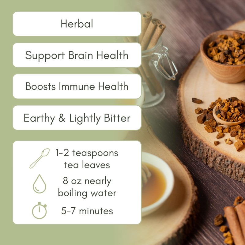 Organic Chaga Mushroom Herbal Tea - 2oz Bag (Approx. 30