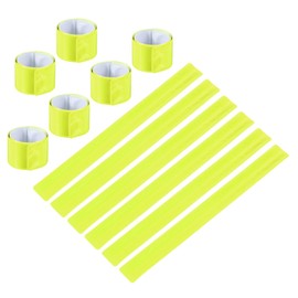 PATIKIL 12pcs Reflective Slap Bands Reflective Band Snap Bracelet Armband for Night Jogging Cycling Running High Visibility Safety Reflector Wrist Strap Strip Fluorescent Yellow