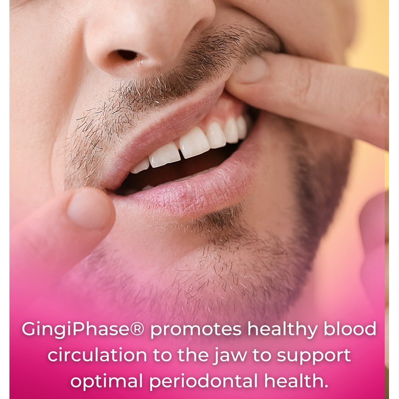GingiPhase Natural Herbal Dental Support Supplement for Healthy Gums, Teeth,