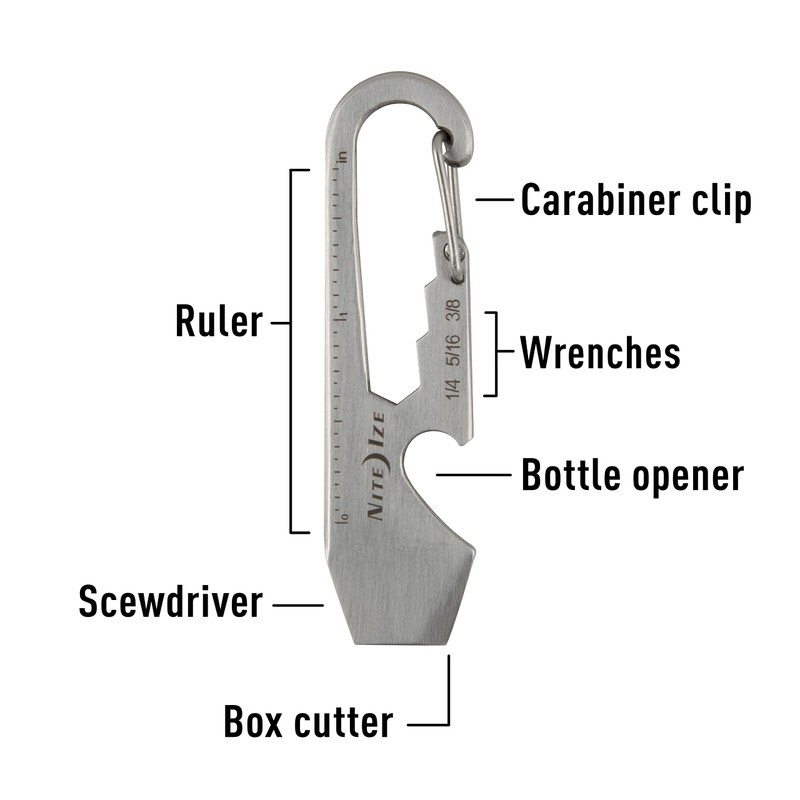 Carabiner Key Clip,Silver,1-11/16 in