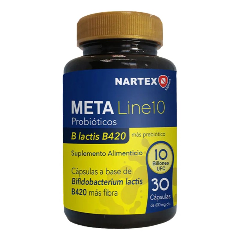 Probiticos Meta Line10 Nartex 30 Cpsulas Sin Sabor Equilibrio Digestivo