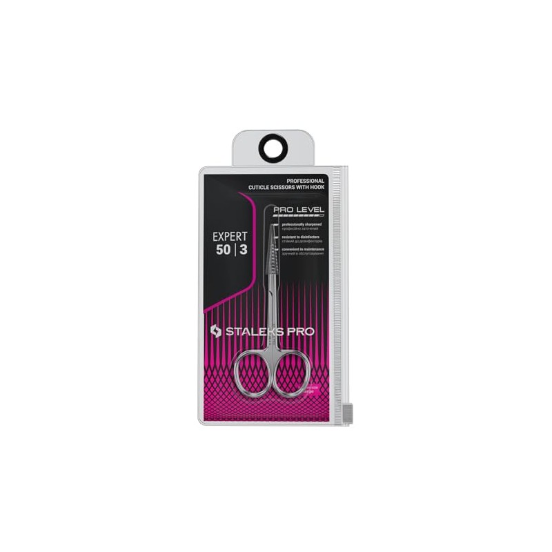 STALEKS Pro Expert SE-50/3 - Tijeras profesionales para cutículas (longitud