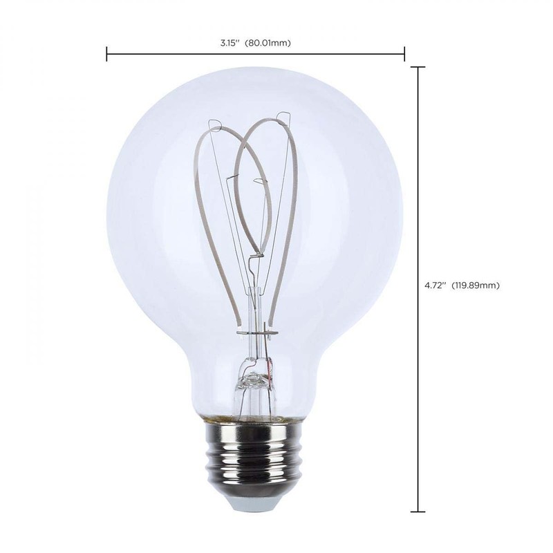 Satco S11528 LED Bulb, 6W (60W Eq), G25 Vintage Globe,