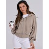 ANRABESS Women's Zip Up Hoodies Cropped Sweatshirts Full Zip Jackets