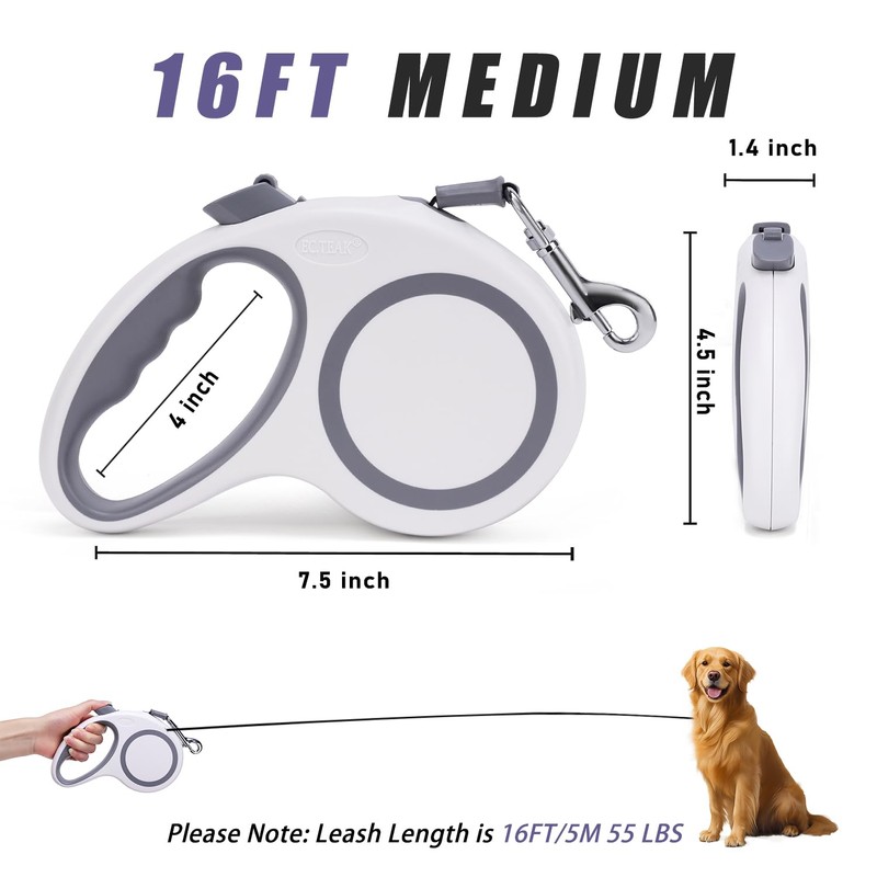 Retractable Dog Leash,26 FT/ 16 FT Retractable Leash for Dogs