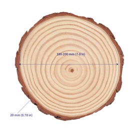 SOUJAP 10 Pcs 7-8 Inch Natural Wood Slices, Unfinished Wood Slices with Tree Barks, Wooden Circles for Crafts, DIY Arts, Rustic Wedding Decorations, Ornaments