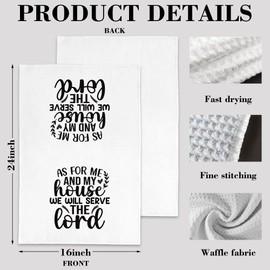 NITAHHHY As for Me and My House We Will Serve The Lord Kitchen Towels Set of 2,Quick Dry Microfiber Cloth Dish Towel Drying Bible Verse Hand Towels for Kitchen Gifts for Women Men 16" x 24"