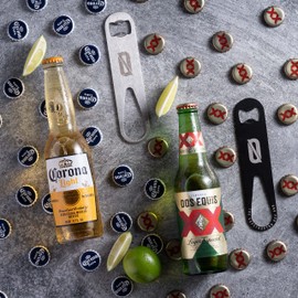 BAR NONE The Capstractor Key Pro | Bottle Cap Opener Bar Key Beer Speed Bartender Church Key, Stainless