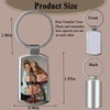 QISVVE 6Pcs Sublimation Keychain Blanks,Metal Heat Transfer Picture Keychain Blank,