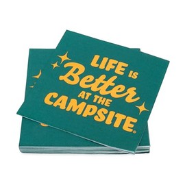 Camco Life is Better at the Campsite Paper Napkins |Dark Green | 6 1/2" x 6 1/2" | 30 count (53495)