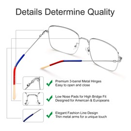 SaNgaiMEi Blue Light Filter Glasses for Women Men Computer Glasses Gaming Blue Light Blocking Glasses Super Light Reduction of Eye Strain, silver