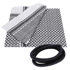 IBLUELOVER Mens Arab Shemagh Scarf Middle East Keffiyeh Headscarf Arabia Scarves Hijab Headband Desert Shawl Saudi Headwear Classic Arabian Turban Large Bandana Soft Head Cover for Men Boys