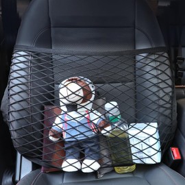 Car Seat Net, Front Seat Caddy Organizer, Multi-Layer spacing for More Needs, Suitable for Cars, Vans, suvs and Trucks (Single Layer)