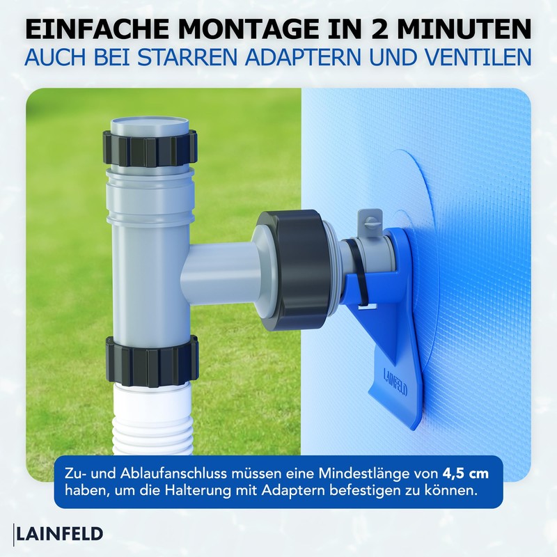 LAINFELD 2 x Pool Hose Holder, 26-38 mm, Pool Hose