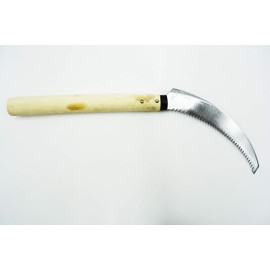 Zenport K204 Harvest Knife/Weeding Sickle with Wood Handle, 6.5-Inch Serrated Stainless Steel Blade