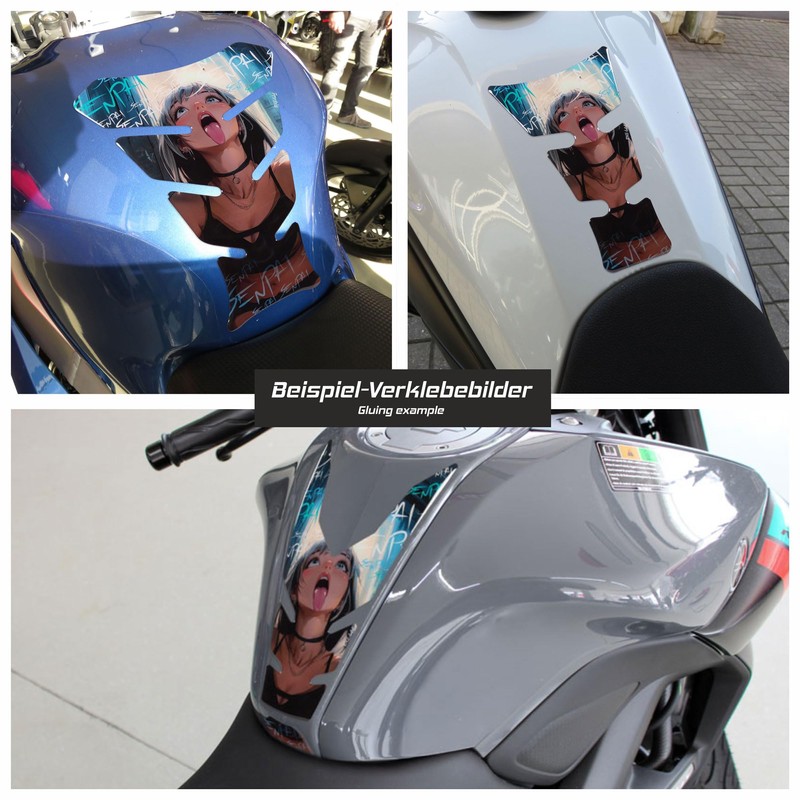 Tankpad Protective Motorcycle Gel Pad Anime Girl Cyan Senpai Fun