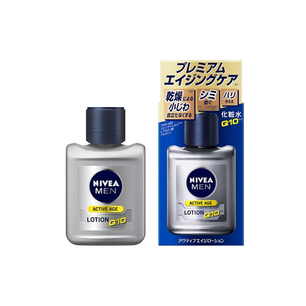 Nivea Men Active Age Lotion, Men's Lotion, Gives Firmness and Glossy, Prevents Stains and Freckles, Non-Alcohol Type, Unscented, Lotion Main Unit