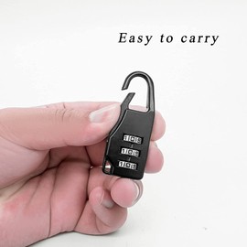 LATRAT Pack of 4 Combination Lock 3 Digit Combination Lock Zinc Alloy Travel Lock Luggage Locks, Mini Combination Padlock (Silver)