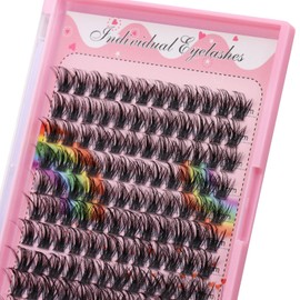 Bodermincer Lashes Clusters 10-12-14-16mm Mixed/14-16-18mm Mixed Lashes Extension Kit lash Clusters Lashes Wispy Eyelash Extension Individual False Eyelash Bunche (16+18mm Mixed)