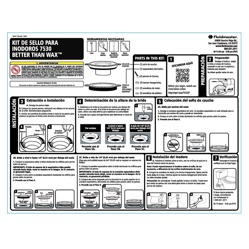 Fluidmaster 7530 Universal Better Than Wax Toilet Seal, Wax-Free Toilet