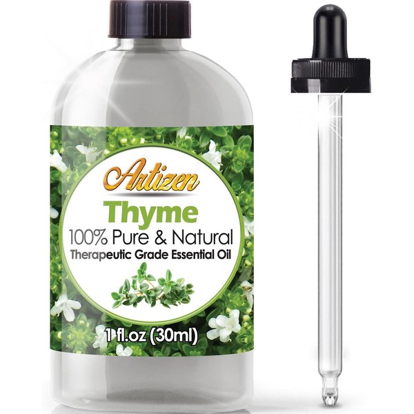 Artizen Thyme Essential Oil (100% Pure & Natural - UNDILUTED) Therapeutic Grade - Huge 1oz Bottle - Perfect for Aromatherapy, Relaxation, Skin Therapy & More!
