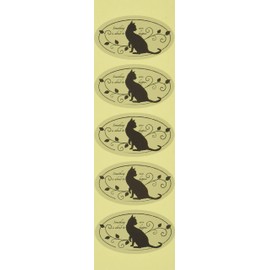 Elegant Cat Gift Stickers, Gold/Gold (100 Sheets) ELC-1S