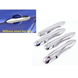eLoveQ Chrome Plated Door Handle Cover Compatible with 2018 2019 Toyota Camry Without SMART KEYHOLE