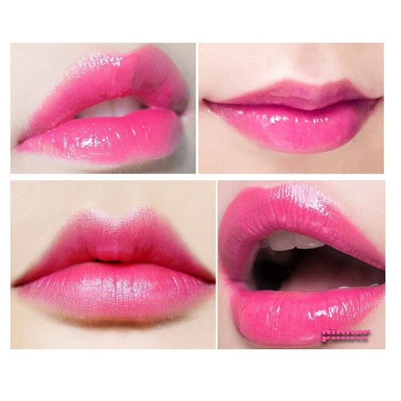 PINNER Fruit Extract Color Changing Green Pink Magic Lipstick Combo