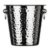 Premier Housewares Champagne Bucket - Hammered Stainless Steel, H21 x
