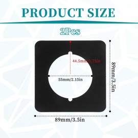 Trinkrittey Door Knob Plates Square Version Door Reinforcement Plate Door Handle Cover Filler Fixing Repair Backplate Door Lock Repair Plate Prevent Door Lock Loose or Wobbly (2 Pcs, Matte Black)