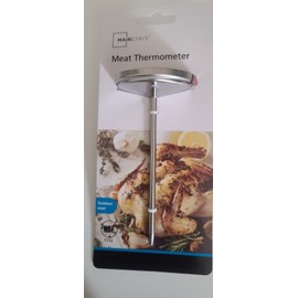Mainstays NSF Cert. Dishwasher Safe Meat Thermometer, Extra Large Dial, Silver