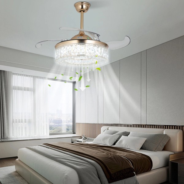 NA LED Ceiling Fan Ceiling Fan with Remote, Adjustable LED