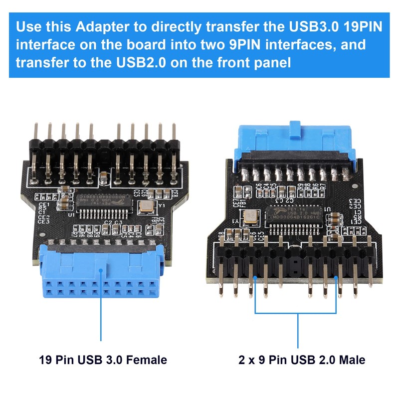 MZHOU USB 3.0 9 Pines a USB 2.0 9 Pines