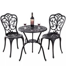 Withniture Patio Bistro Set 3Piece Outdoor Bistro Furniture Set,Cast Aluminum Bistro Sets