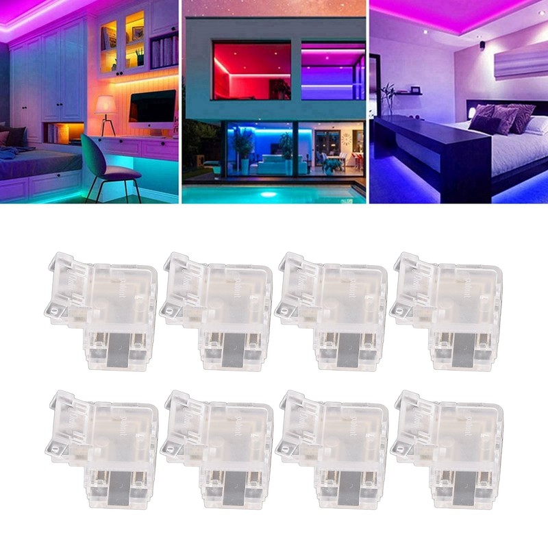8PCS L Shaped LED Light Strip Connectors 4 Pin 10mm