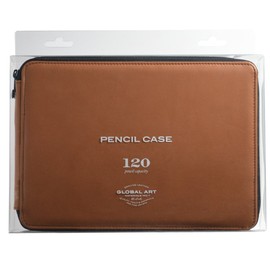 Speedball Art Products Genuine Leather Storage Case for Pencils, Markers, Pens and Art Supplies, Holds Up To 120 Standard Pencils, Antique Brown