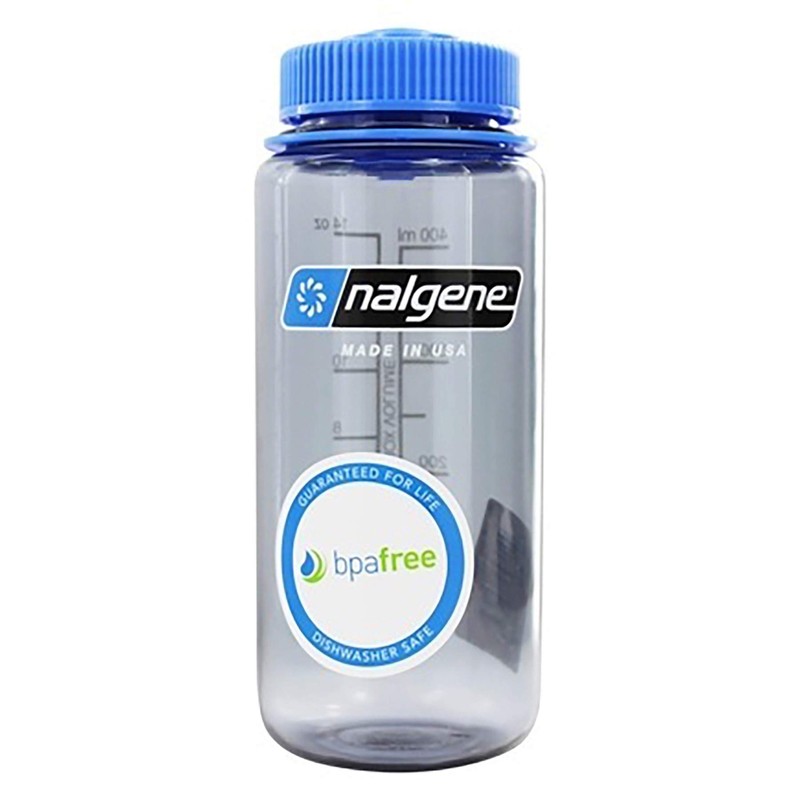NALGENE TRITAN 16 OZ W/M GRAY W/ BLUE CAP