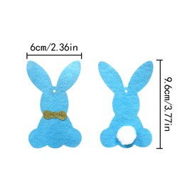 HAIKING Easter Ornaments, 6 PCS Colorful Felt Bunny Decorative Hanging Ornaments for Easter Party Supplies, Home Decoration (6 x 9.6cm/2.36 x 3.77in)