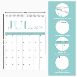 Wall Calendar 2025-2026-Big 18 Months 13.3X10.2 inch from February 2025 Until July 2026 Funny Daily Calendar Planner,Monthly Calendar Hanging Organizer for Birthday Family Home School(Morden)