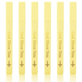 JIXZEN 6Pcs Bible Highlighters, Yellow highlighter, No Bleed with Soft Chisel Tip, Aesthetic Highlighter for Bible Study Marking Painting Journaling and Office Supplies