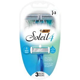 BIC BIC Soleil Comfort 4-Blade Disposable Razors for Women Sensitive Skin Razor for a Smooth and Close Shave, 3 Piece Razor Set